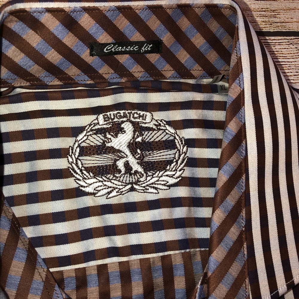 NWT Bugatchi Classic Fit Woven Button Down Shirt - Picture 5 of 10